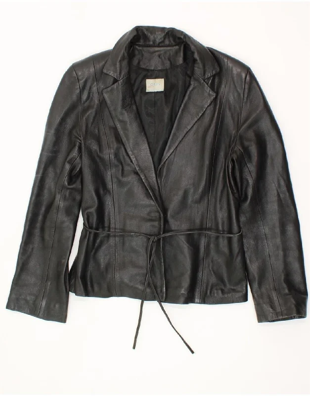 OASIS Womens Leather Jacket UK 14 Large Black LeatherLuxury Jackets