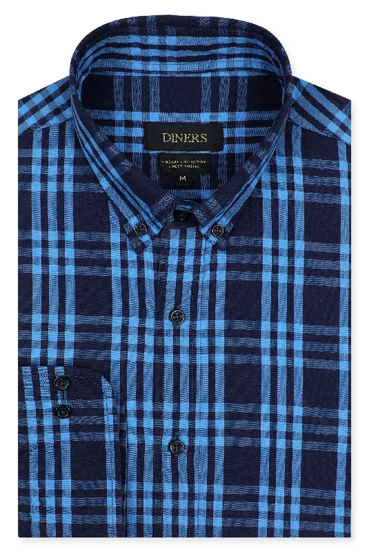 Blue Tattersall Check Casual ShirtOrganic Cotton Shirts