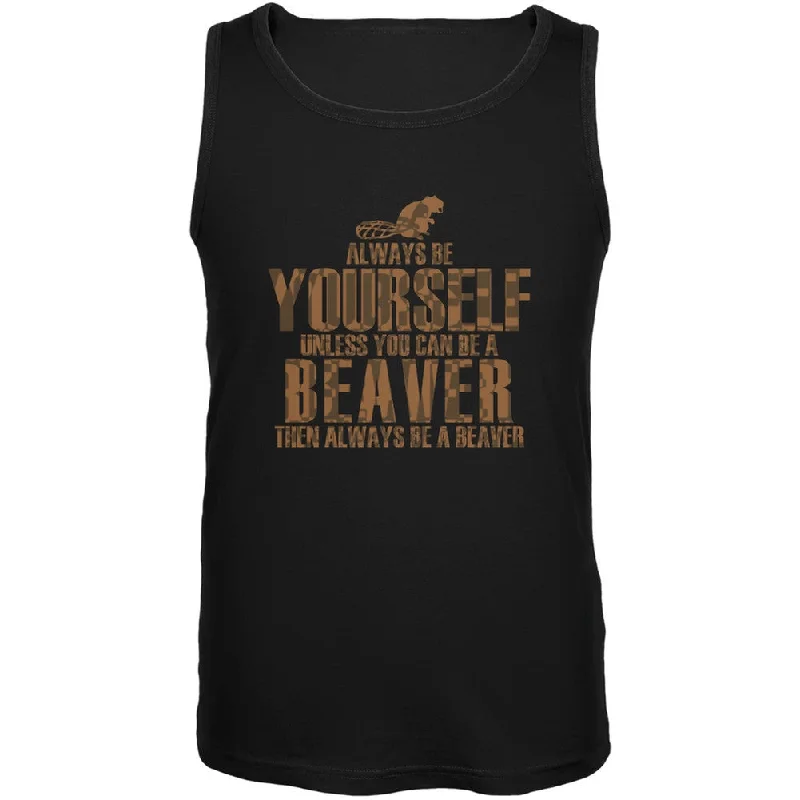 Thermal teeAlways Be Yourself Beaver Black Adult Soft Tank Top