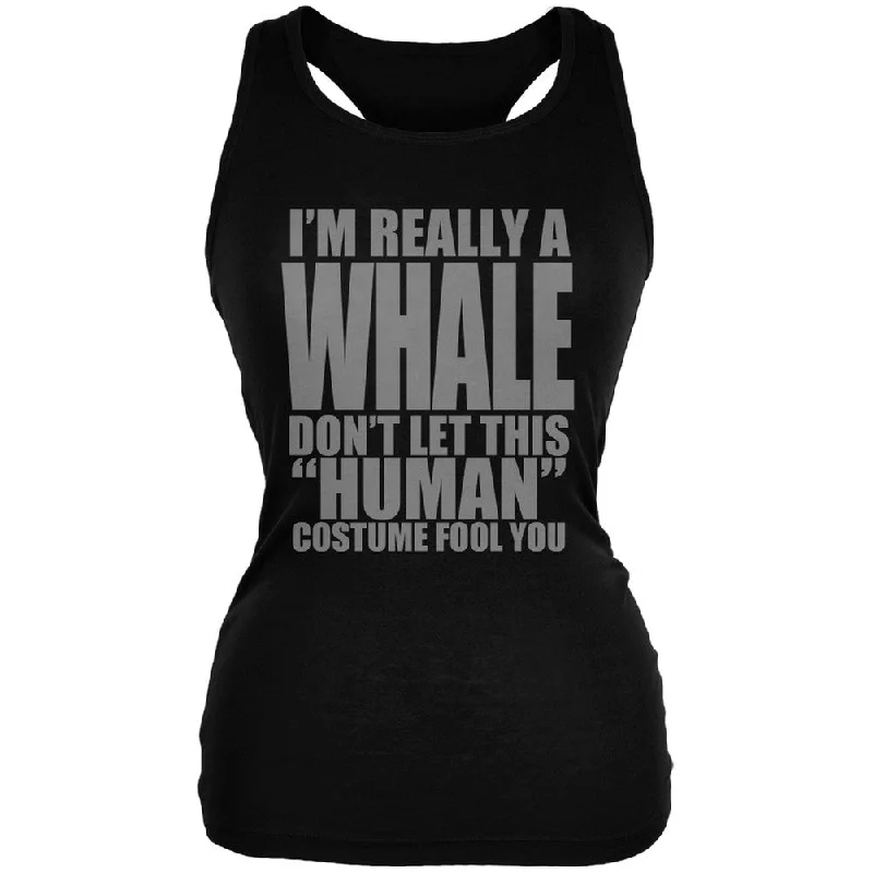 Training vestHalloween Human Whale Costume Black Juniors Soft Tank Top