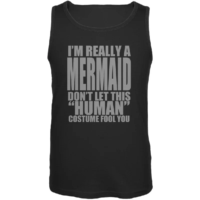 Sports hoodieHalloween Human Mermaid Costume Black Adult Tank Top