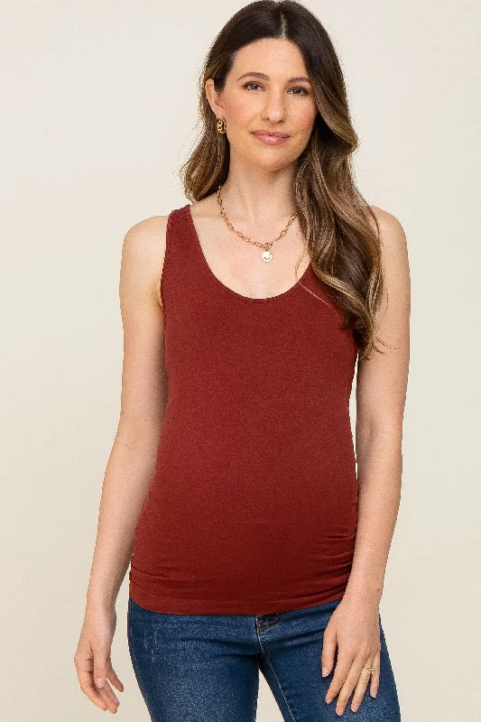 Training singletRust Seamless Maternity Fitted Tank Top