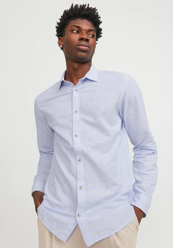 Jack & Jones Summer Striped Linen Shirt, Cashmere BlueLimited Edition Shirts