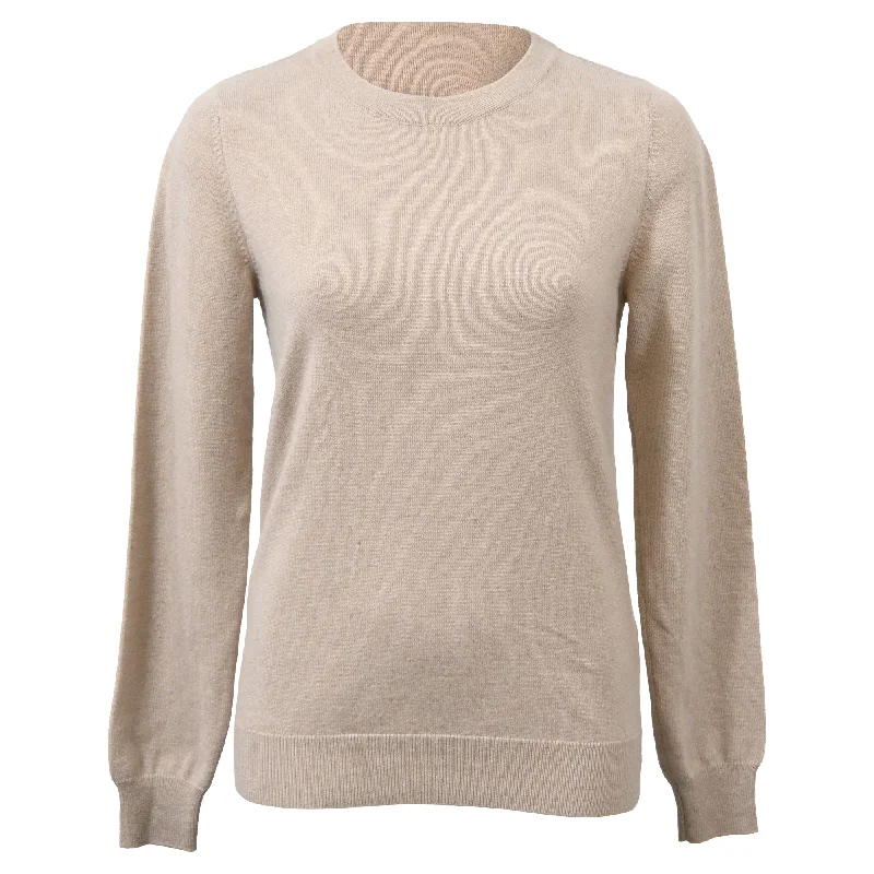 Brunello Cucinelli Knitted Crewneck Sweater in Beige WoolCrewneckblockchain