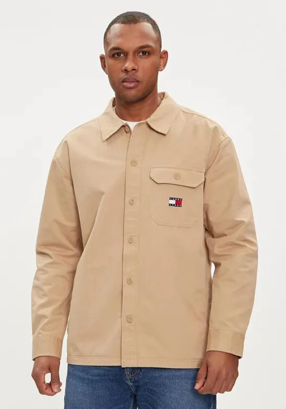 Tommy Jeans Essential Overshirt, Tawny SandFitted Shirts