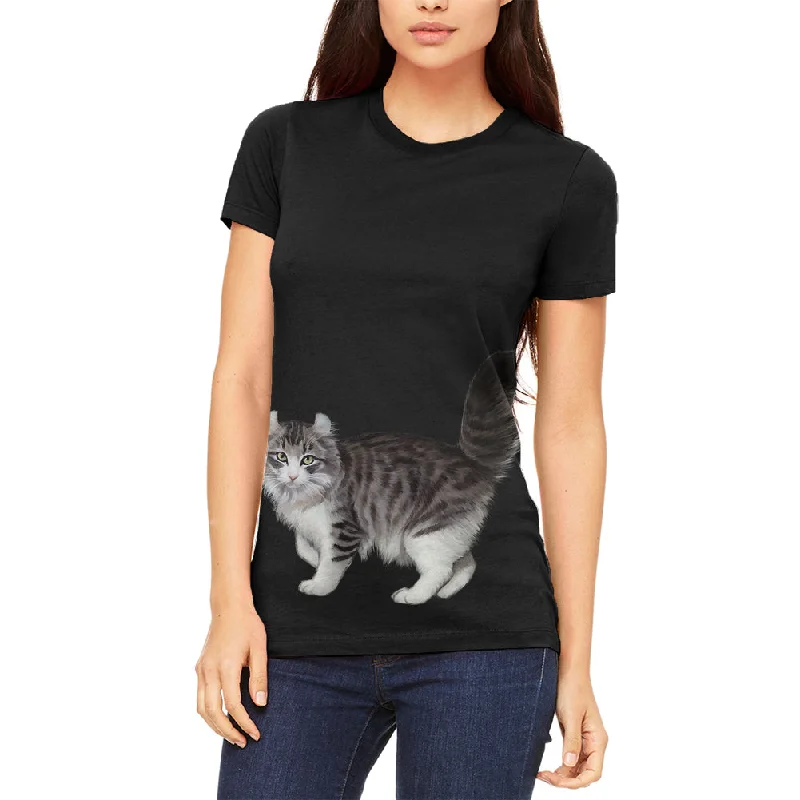 American Curl Cat Juniors V-Neck T ShirtVNeckTopTide