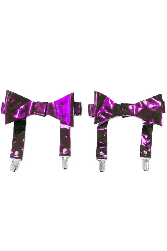 Purple Metallic Garters (Set Of 2)