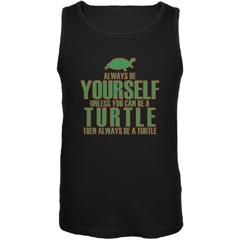 Breathable teeAlways Be Yourself Turtle Black Adult Tank Top