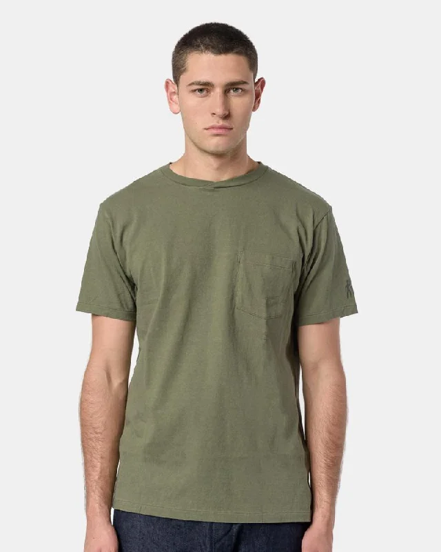 Printed Cross Crew Neck T-Shirt in OliveCrewneckcollector