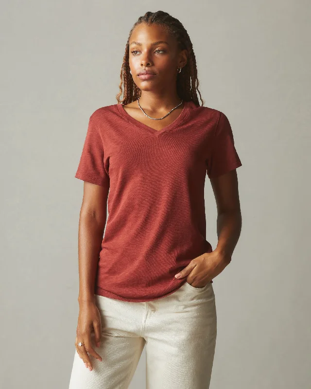 Premium Slub V-Neck Tee - Burnt PepperVNeckTopQuartz