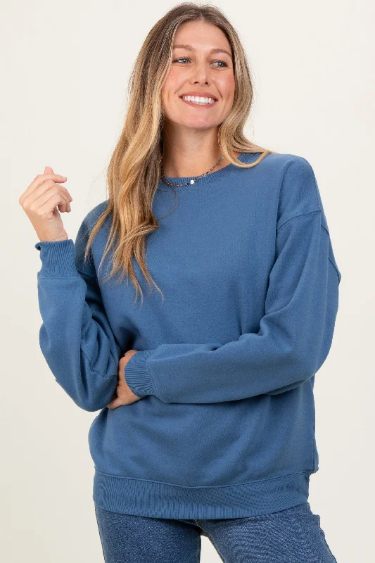 Denim Basic Fleece Crewneck SweatshirtCrewneckunique