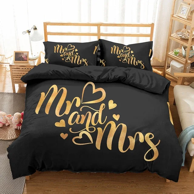 Black＆White Lovers Bedroom Bedding Sets