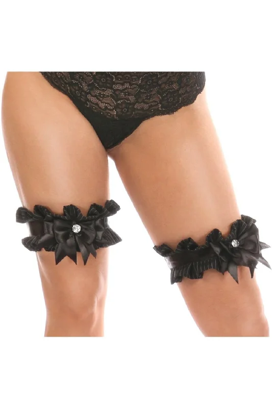 Plus Size Pinstripe Leg Garter Set