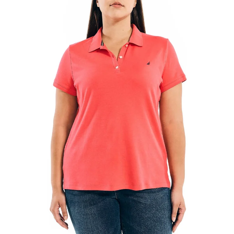 Boat Neck Short Sleeve TopsNautica Women's Lightweight Cotton Short Sleeve Polo Shirt