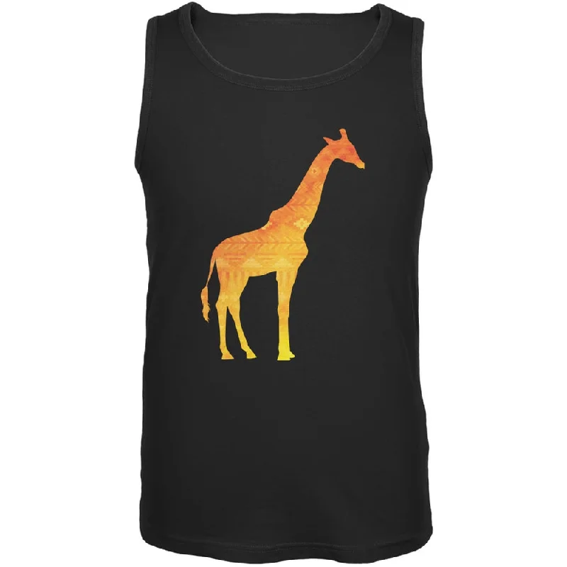 Hiking hoodieAfrican Spirit Animal Giraffe Black Adult Tank Top