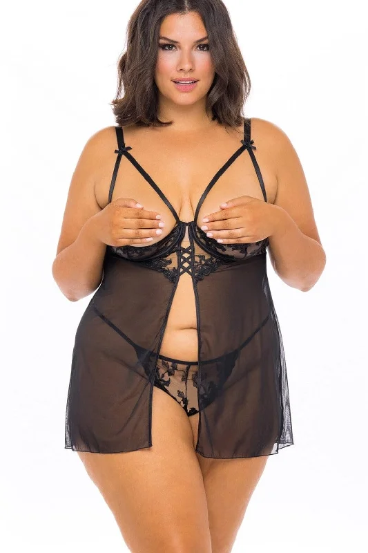 Open Cup Flyaway Babydoll Set