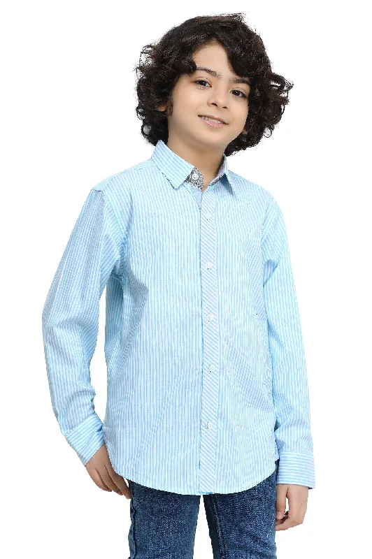 Blue Bengal Stripe Casual ShirtRuffled Shirts