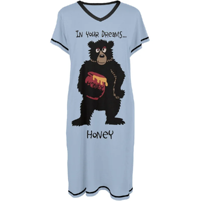 Bear in Your Dreams Honey Women's V-Neck NightshirtVNeckTopBronze