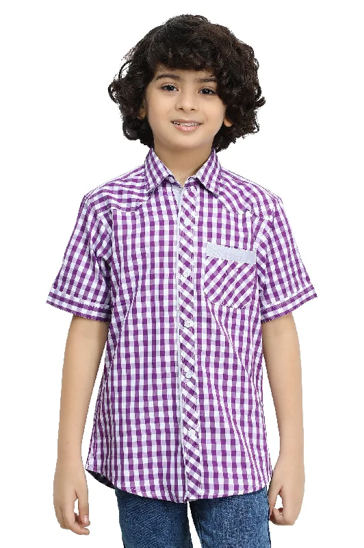 Purple Gingham Check Casual ShirtRainproof Shirts