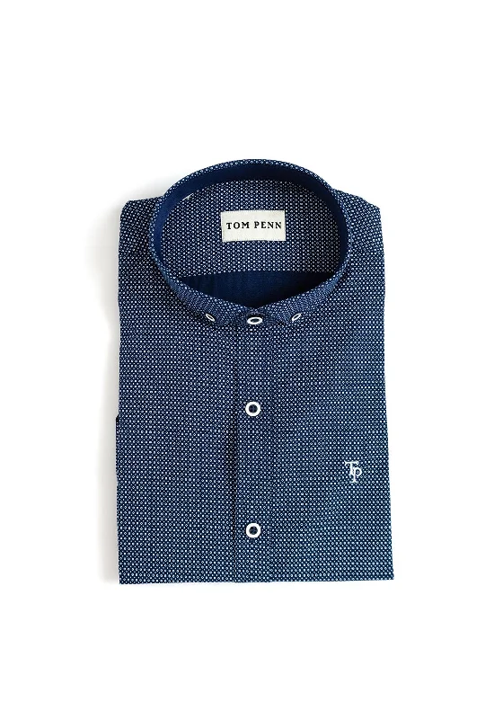 Tom Penn Geo Print Shirt, NavyPolyester Shirts