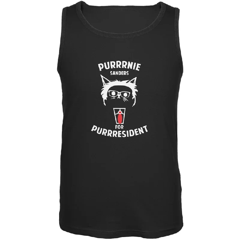 Training teeBernie Sanders for Purrresident Black Adult Tank Top