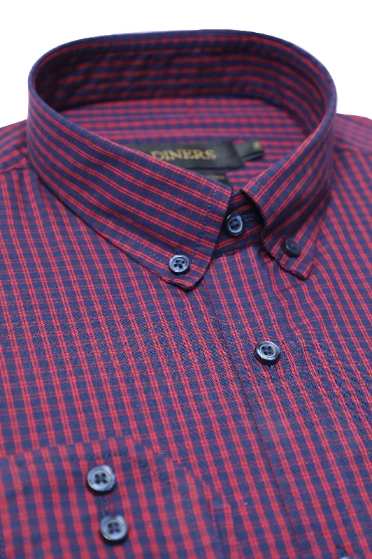 Maroon Mini Check Casual ShirtGlitter Shirts