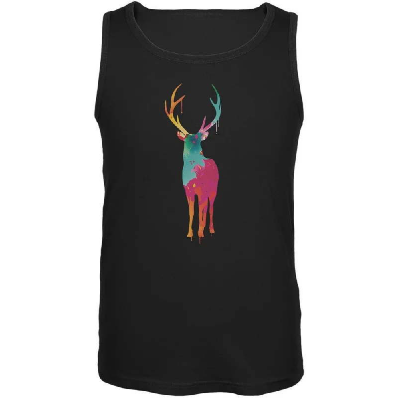 Mesh teeSplatter Deer Black Adult Tank Top