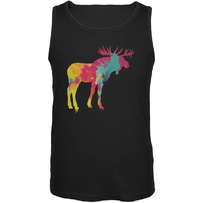 High-visibility hoodieSplatter Moose Black Adult Tank Top