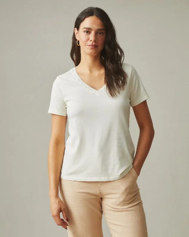 Classic Cotton V-Neck Tee - TurtledoveVNeckTopPhoenix