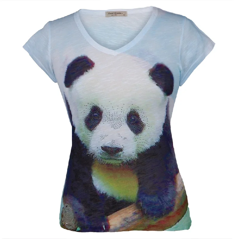 Panda Portrait Juniors V-Neck T-ShirtVNeckTopPirate