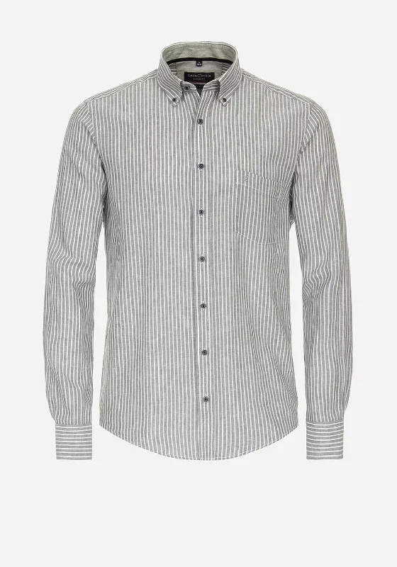 Casa Moda Stripe Shirt, GreenTunic Shirts