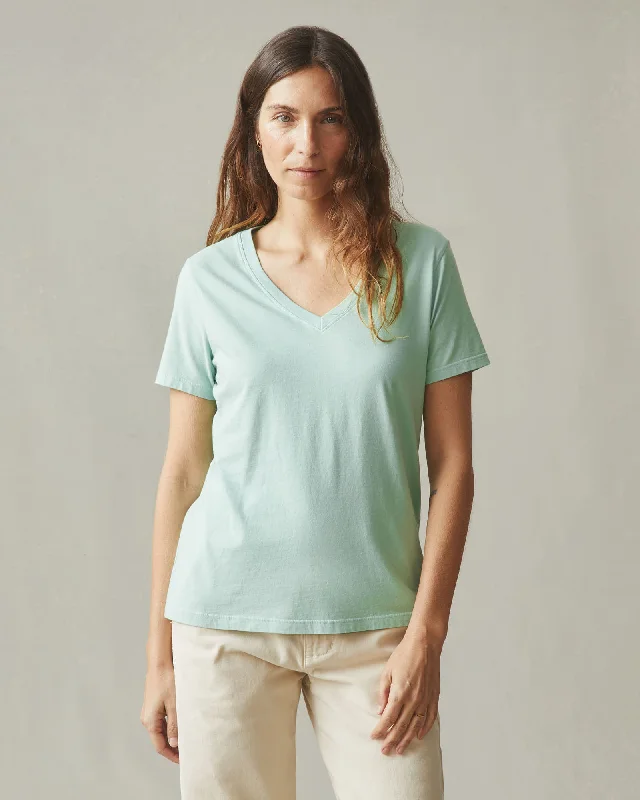 Classic Cotton V-Neck Tee - Grayed JadeVNeckTopCrest