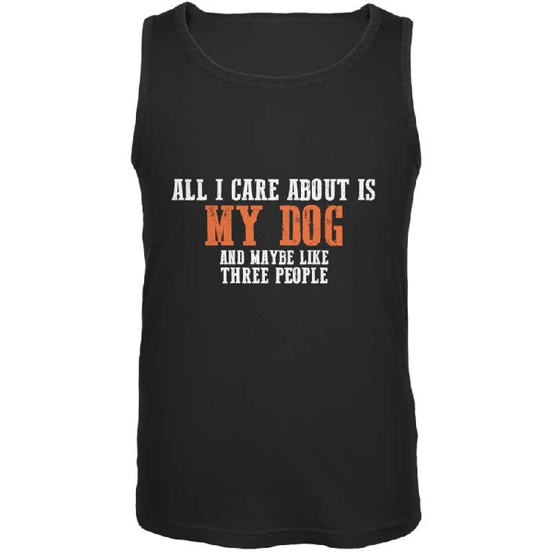 Mesh hoodieSarcastic Care About My Dog Black Adult Tank Top