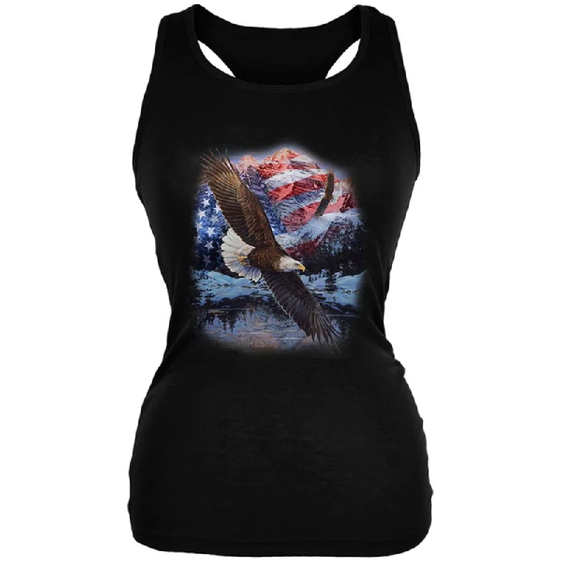 Training vest4th of July American Flag Bald Eagle Juniors Soft Tank Top