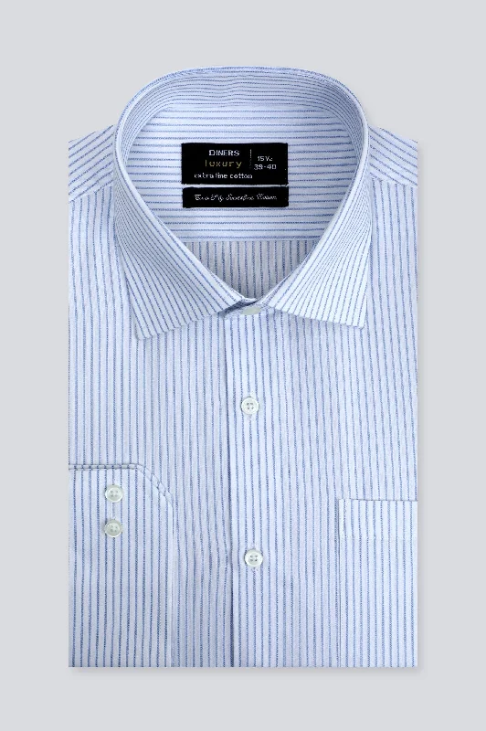 Light Blue Pin Stripe Formal ShirtAsymmetrical Shirts