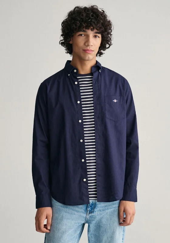 Gant Cotton Linen Shirt, Evening BlueSkateboard Shirts