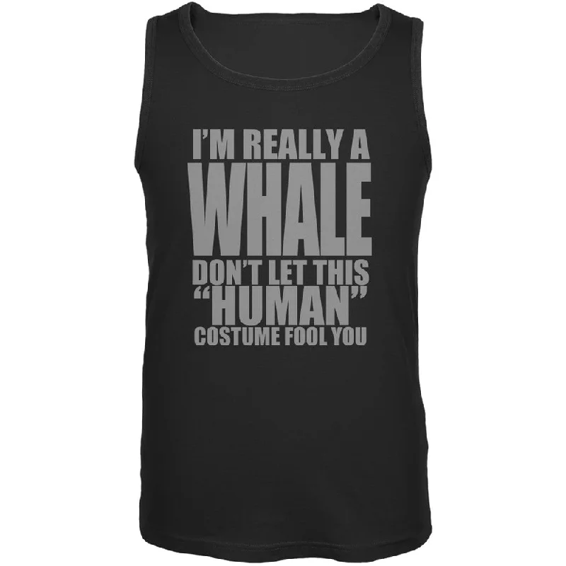 Gym hoodieHalloween Human Whale Costume Black Adult Tank Top