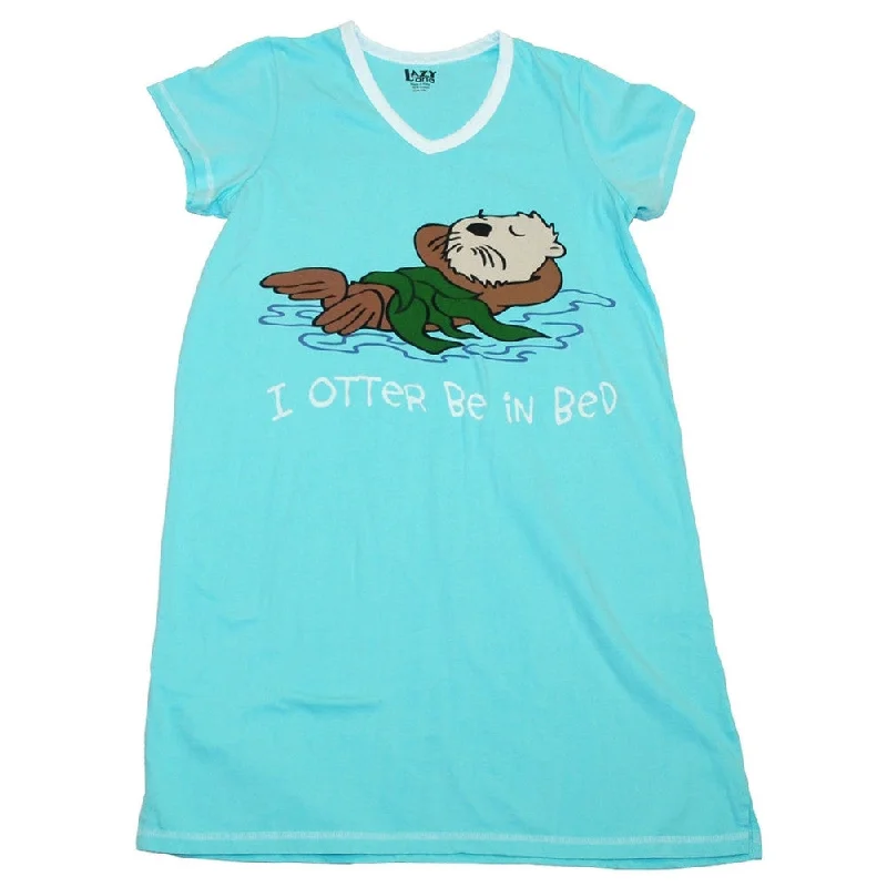 Otter Be Women's V-Neck NightshirtVNeckTopPlatinum