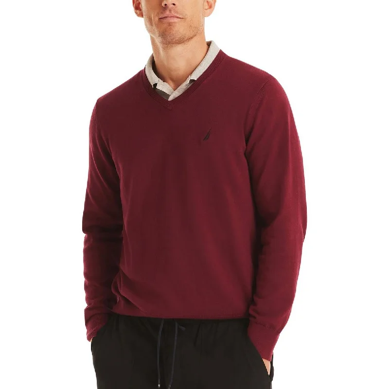 Mens Solid Cotton V-Neck SweaterVNeckTopValley