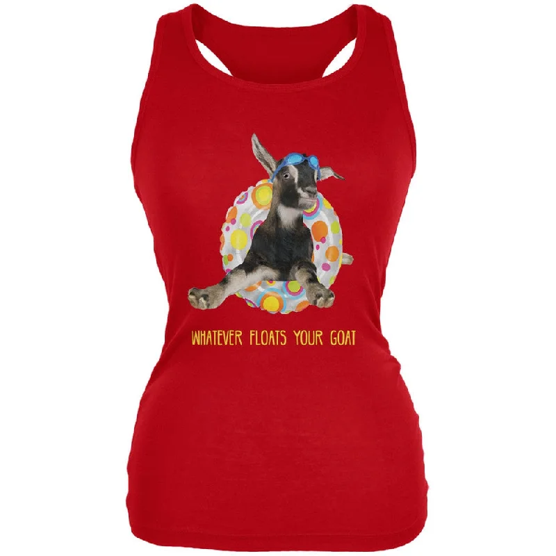 Hiking vestWhatever Floats your Goat Boat Red Juniors Soft Tank Top