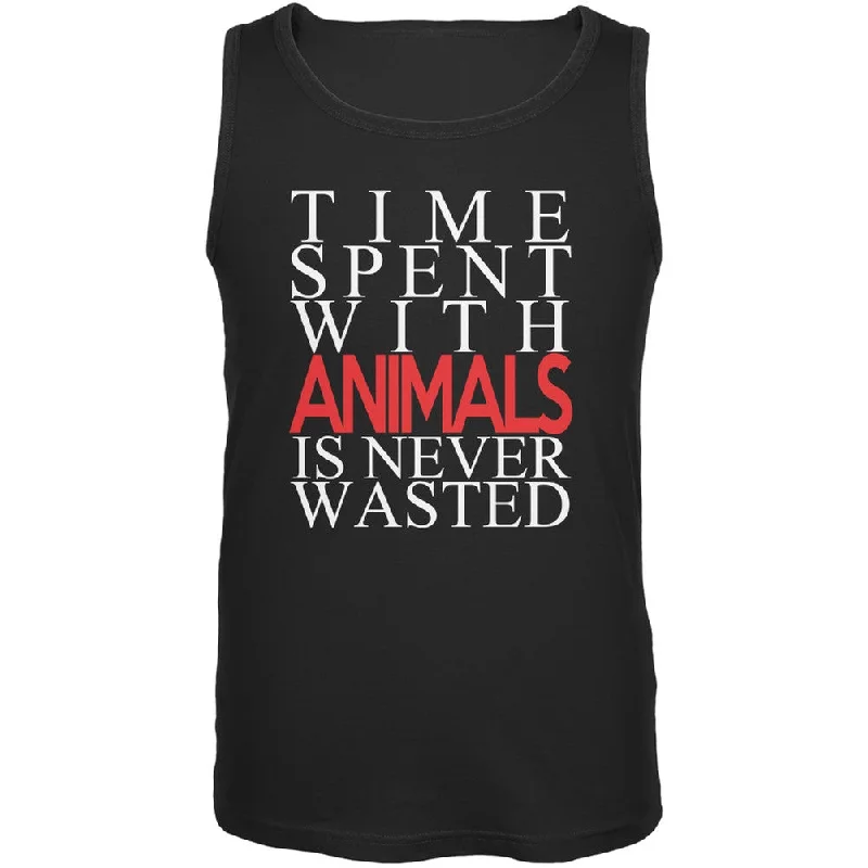 Gym tankTime Spent With Animals Never Wasted Black Adult Tank Top