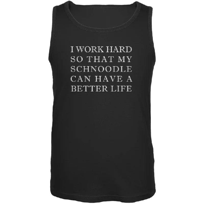 Performance teeI Work Hard for My Schnoodle Black Adult Tank Top