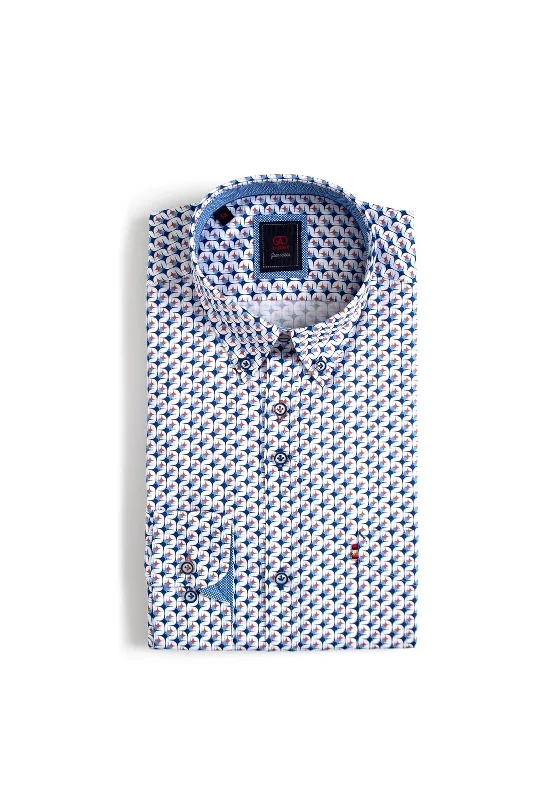 Andre Synge Geo Print Shirt, Mango & BlueLogo Shirts