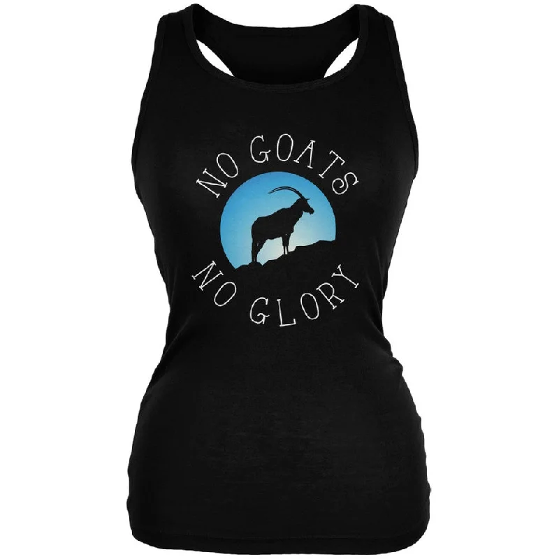 Lightweight teeNo Guts Goats No Glory Black Juniors Soft Tank Top