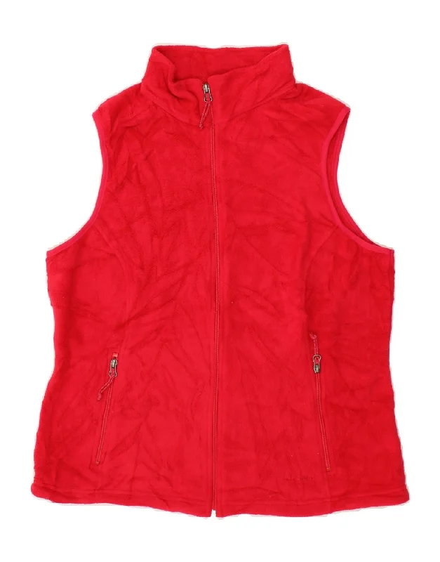 L.L.BEAN Womens Fleece Gilet UK 16 Large Red PolyesterBlazers