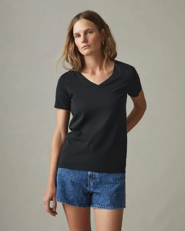 Classic Cotton V-Neck Tee - BlackVNeckTopViking