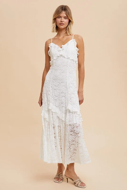 Off-White Vintage Lace Maxi DressSchool Dress