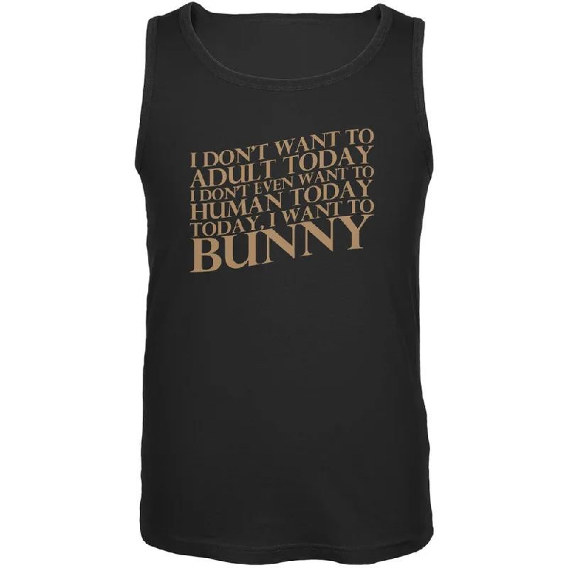 Windproof tankDon't Adult Today Just Bunny Rabbit Black Adult Tank Top