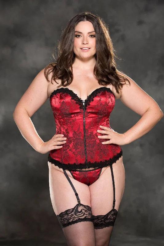 SS-Tapestry Gorgeous Corset with G-String Set | Plus Size