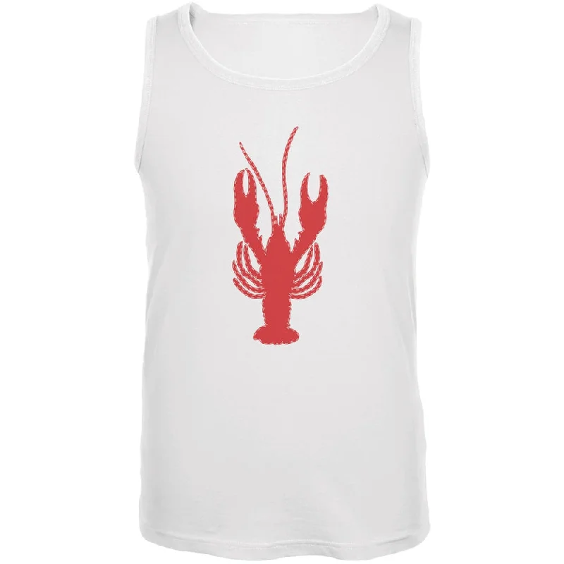 Reflective vestSummer - Lobster Faux Stitched White Adult Tank Top